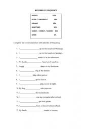 English Worksheet: ADVERBS OF FRECUENCY 
