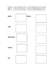 English Worksheet: PICTURE DICTIONARY LANDSCAPES