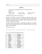 English Worksheet: CognatES