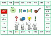 English Worksheet: Phonics, Reading game, Short and long I, vowels 