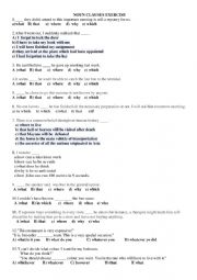 English Worksheet: noun clauses exercise