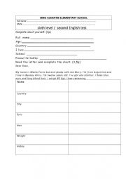 English Worksheet: self introductio