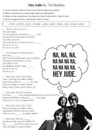 English Worksheet: Hey Jude by The Beatles - Song