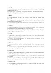 English Worksheet: Phrasal Verbs