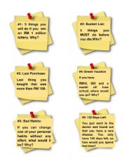 English Worksheet: Conversation cards