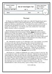 English Worksheet: 3rd form exam