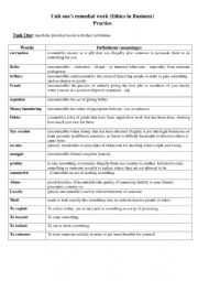 English Worksheet: ethics in business