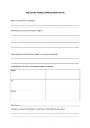 English Worksheet: My son the fanatic