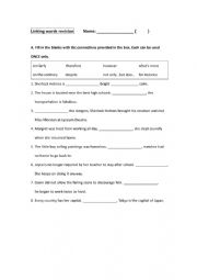 Linking words exercise - ESL worksheet by CWK1920