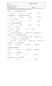 English Worksheet: Basic English Diagnostic