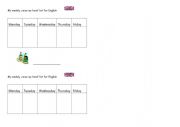 English Worksheet: My weekly �raise my hand� list