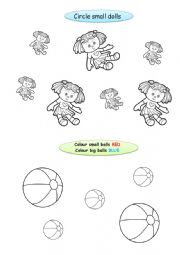 English Worksheet: toys big small