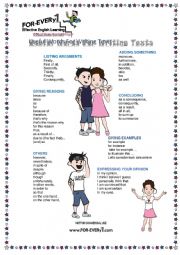 English Worksheet: Useful worksheet for writing texts
