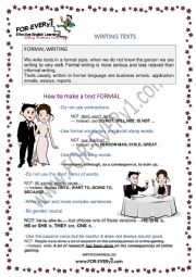 English Worksheet: how to write good formal texts