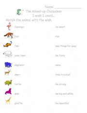 English Worksheet: Mixed-up Chameleon matching activity