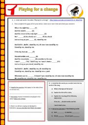 English Worksheet: Stand by me 