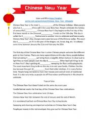 English Worksheet: Chinese New Year