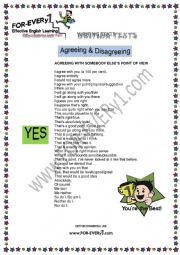 English Worksheet: Agreeing and disagreeing