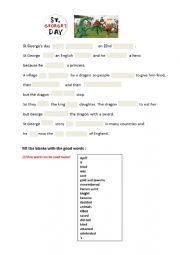 English worksheet: St George�s day