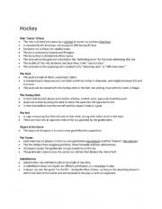 English Worksheet: Hockey