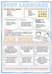 English Worksheet: Body language