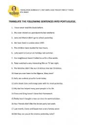 Present Perfect - translation exercise