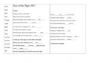 Eye of the Tiger - song Worksheet