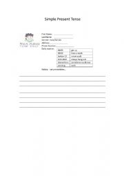 English Worksheet: Simple Present Tense Worksheet