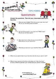 Questionnaire- hobbies & leisure time