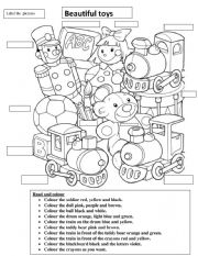English Worksheet: Colorful Toys 
