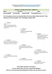 English Worksheet: Robots in 2020 - video / writing / role play activity