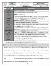 English Worksheet: vocabulary about drama