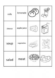 English Worksheet: FOOD MEMORY GAME