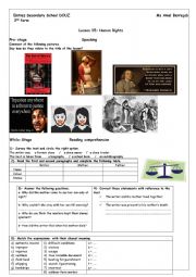 English Worksheet: lesson 15 Human Rights 2nd form