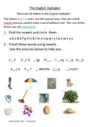 The English Alphabet Vowels 