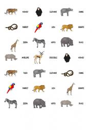 English Worksheet: Domino wild animals