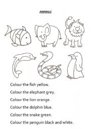 Animal colouring sheet