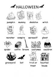 English Worksheet: halloween vocabulary