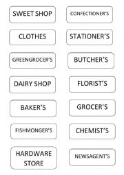 Shops and products - ESL worksheet by Katty55577