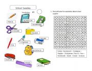 English Worksheet: School supplies