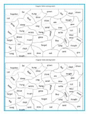 Irregular Verbs coloring match activity