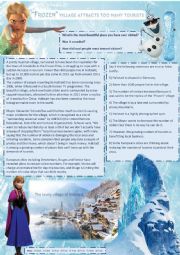 Frozen village attracts too many tourists + Reading comprehension + Discussion + keys