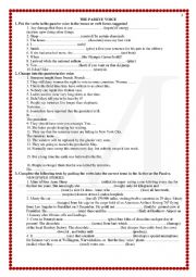 English Worksheet: PASSIVE VOICE AND THE CAUSATIVE