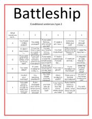 English Worksheet: Battleship Game