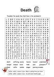 Death word search