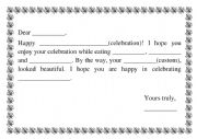 English Worksheet: DEDICATION WISH