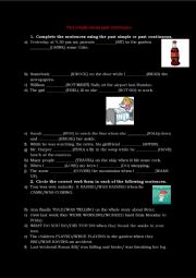 English Worksheet: Past Simple and Past Continuous