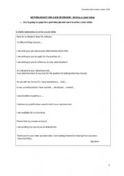 English Worksheet: tips to write a cover letter for foreign learners 