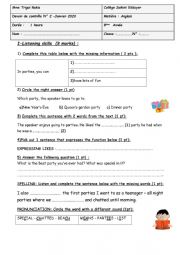 English Worksheet: 8th form test(Term 2)