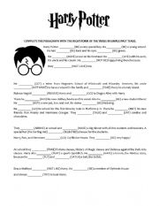 English Worksheet: Past Tense exercise (Harry Potter Theme)